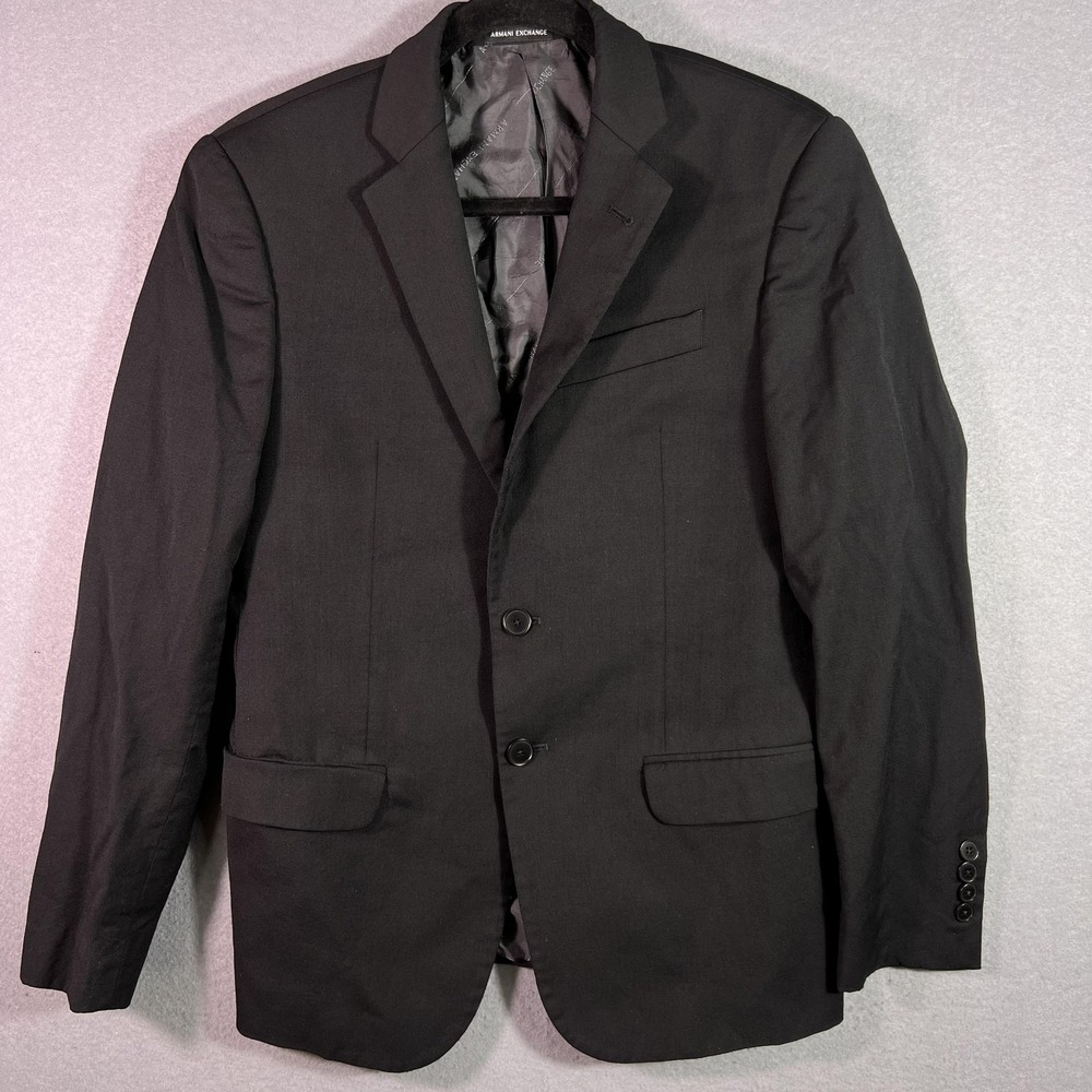 Armani Exchange Suit Jacket Mens 36 Black Two Button Blazer Notch Lapel Egypt